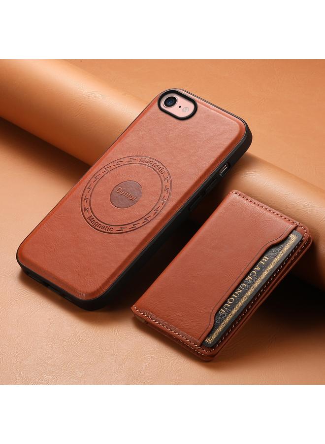 دينيور جراب لهاتف iPhone SE 2022/2020/8/7 مصنوع من جلد البقر ومحفظة MagSafe قابلة للفصل - Image 2