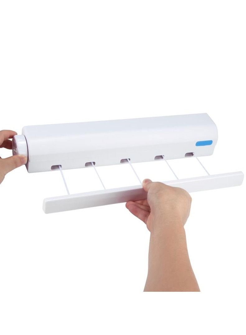 DubaiGallery Wall Mounted 5 Clothes Line Retractable Clothesline Hanger Indoor Outdoor Drying Rack Clothesline - Image 1