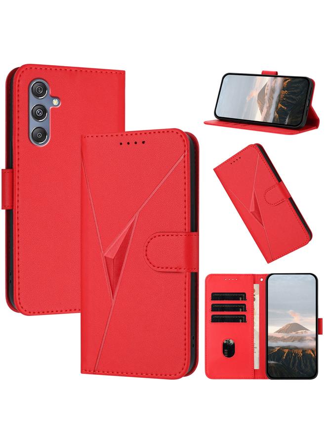 اس-توب جراب لهاتف Samsung Galaxy M34 5G، جراب هاتف جلدي بنمط مثلث مع مشبك - Image 1