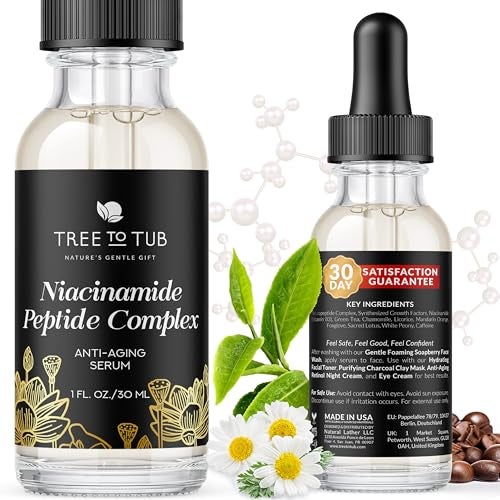 Tree To Tub Peptides  Niacinamide Serum For Face  Advanced Anti Aging Multi Peptide Complex Serum For Men And Women With Niacinamide Collagen Peptides  Green Tea