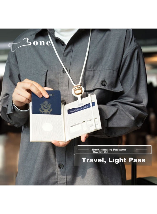 Bone Travel Wallet With Integrated Passport Holder, Multifunctional Doent Case, Bank Card Organizer, International Flight Ticket And Boarding Pass Card Holder - Image 1