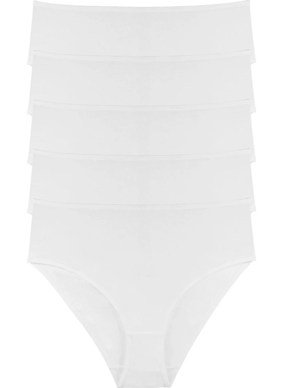 Sensu Women's High Waist 5-Piece Slip Panties with Elastic Waistband - KTS3087