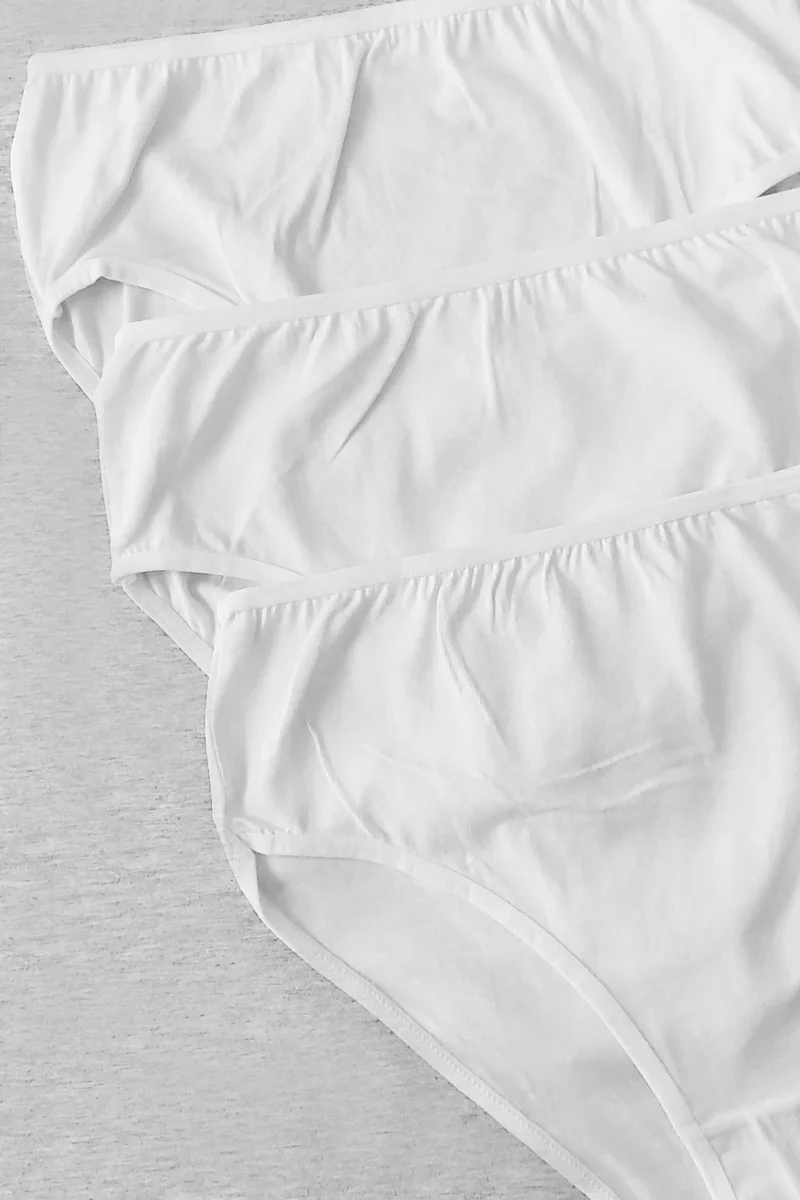 سينسو Women's High Waist 5-Piece Slip Panties with Elastic Waistband - KTS3087