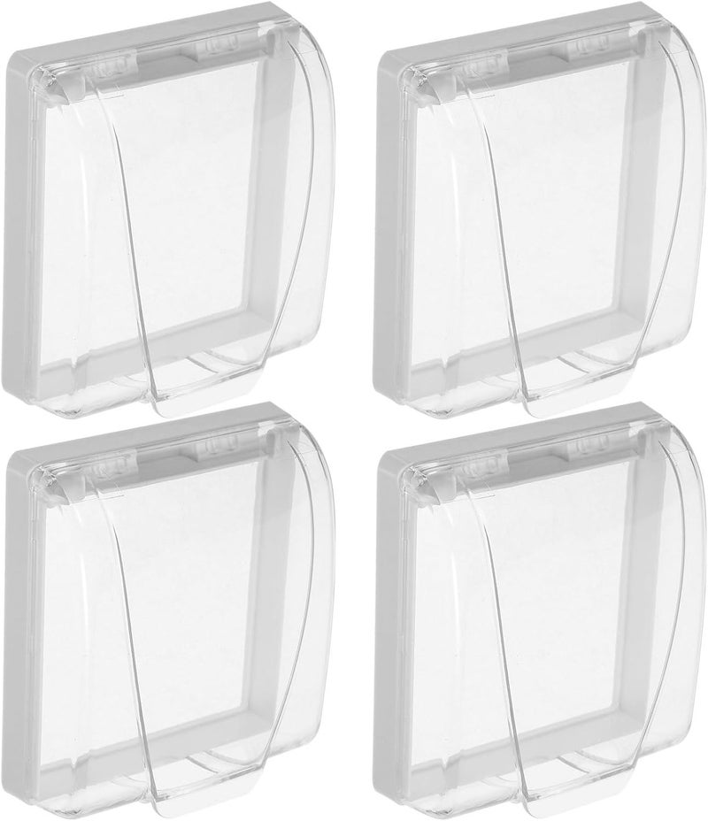 4pcs Waterproof Wall Socket Covers Electrical Outlet Protective Case Self-adhesive Splash-proof Box for Bathroom and Outdoor Use - Image 1