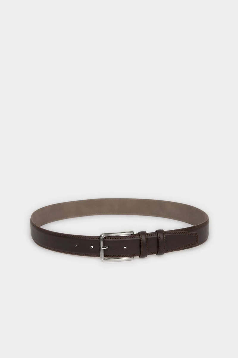 ديفاكتو Man Rectangle Clasp Faux Leather Classic Belt