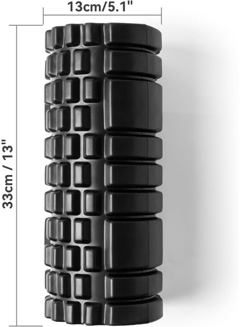 Eworld EVA Foam Roller for Yoga & Deep Tissue Massage | High-Density Muscle Recovery Roller for Stretching, Pilates, and Physiotherapy | Black - Image 2