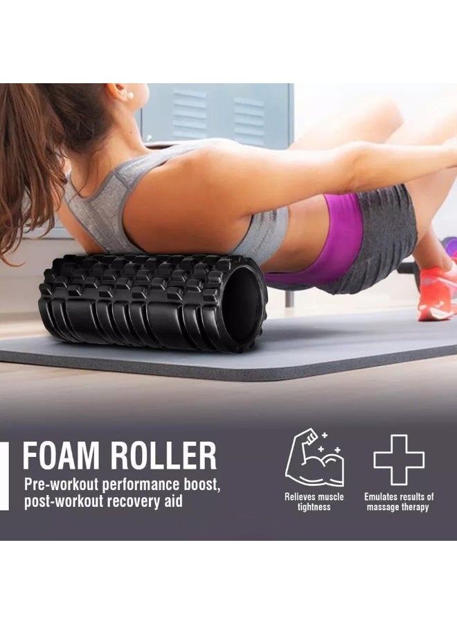 Eworld EVA Foam Roller for Yoga & Deep Tissue Massage | High-Density Muscle Recovery Roller for Stretching, Pilates, and Physiotherapy | Black - Image 5