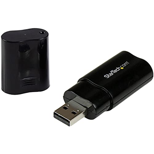 StarTech.com USB Sound Card - 3.5mm Audio Adapter - External Sound Card - Black - External Sound Card, TAA (ICUSBAUDIOB) - Image 1
