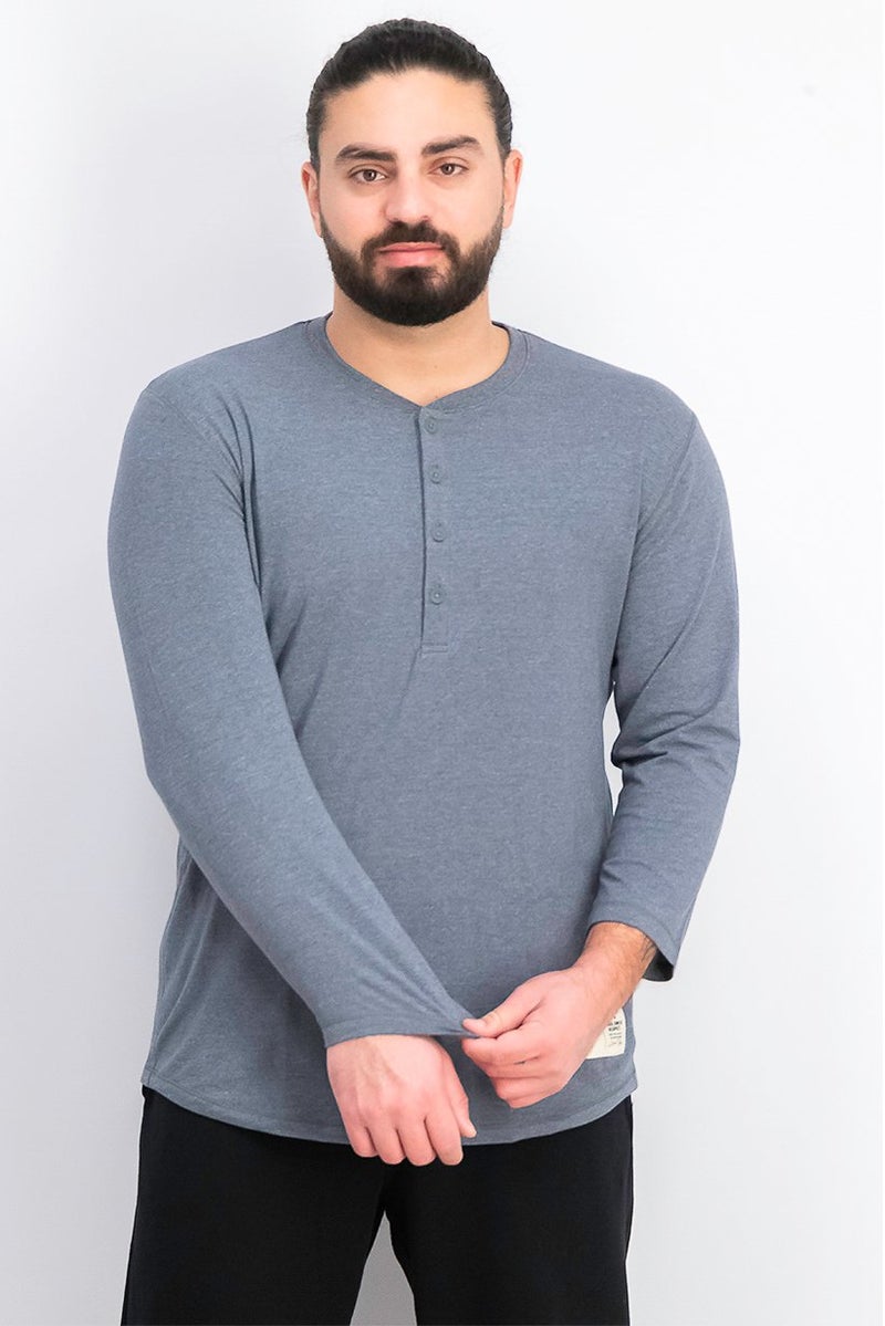 UNDER ARMOUR Men Sportswear Fit Henley Training Tee, Grey - Image 1