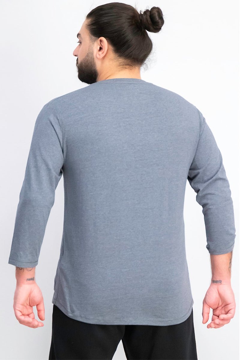 UNDER ARMOUR Men Sportswear Fit Henley Training Tee, Grey - Image 3