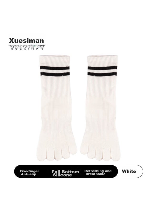XUEXIMAN Xueximan Yoga Socks For Women, Professional Non-slip Mid-calf Five-toe Socks, Pilates Socks, Sports Anti-slip Specialized Fitness Socks  - Image 2