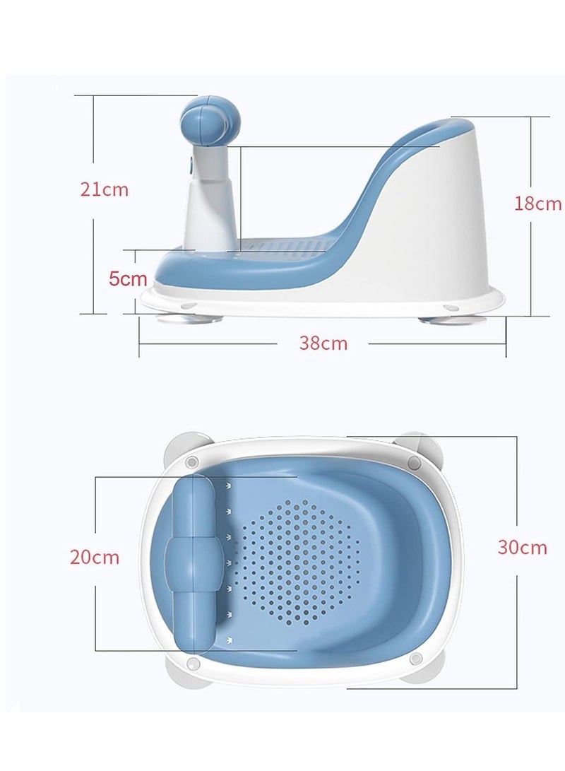 Gonice Baby Bathtub Chair Safety Anti-Slip Soft Mat Bathtub Ring|Toddler Bathtub Seat with Backrest - Image 4