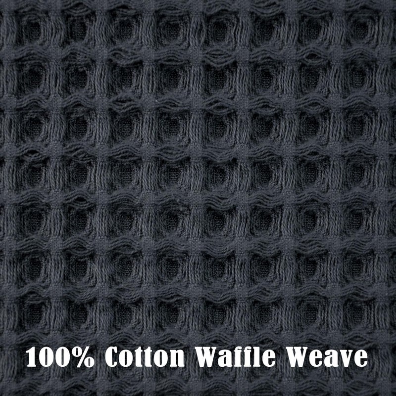 Jacquotha Waffle Hand Towels for Bathroom 2-Piece (Charcoal Blue) â€“ Cotton Quick Dry Lint Free Face Towels 13â€ x 29â€ - Image 4