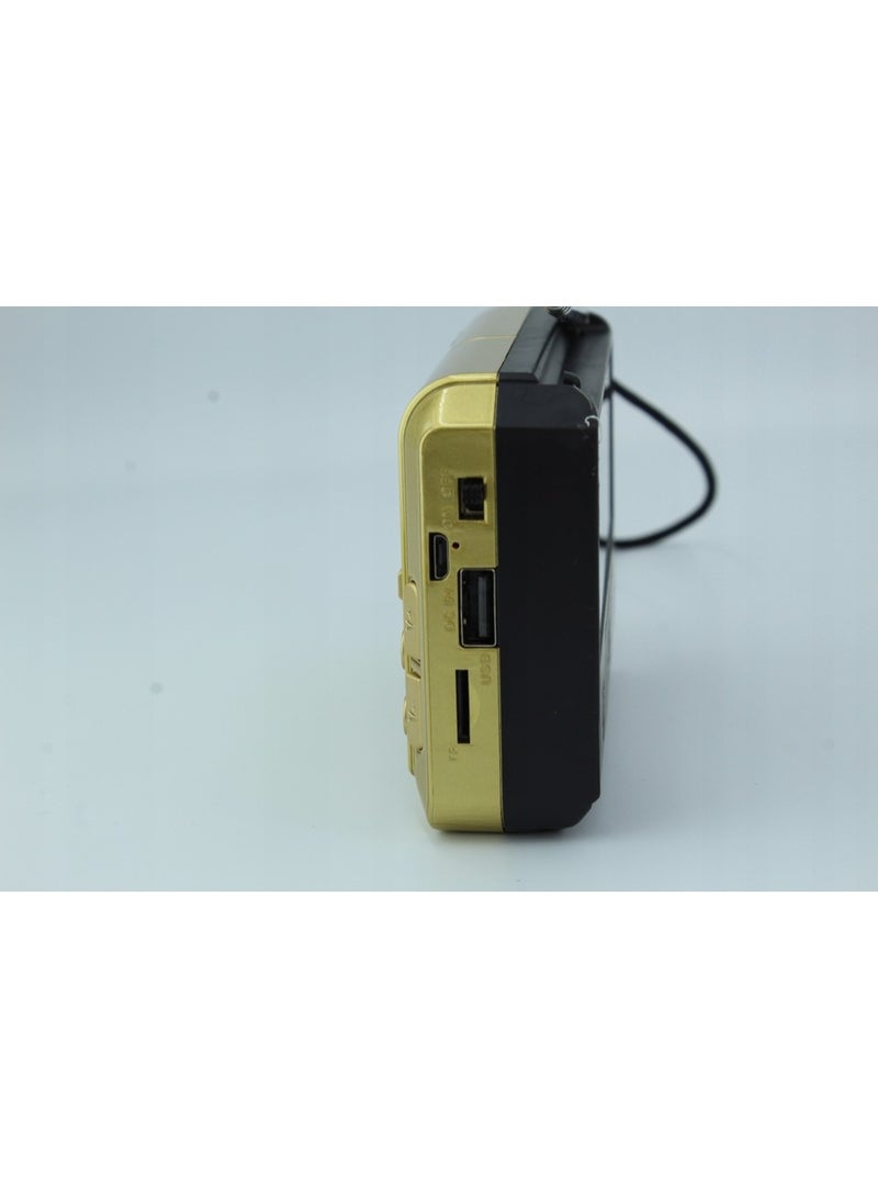 جوك راديو اف ام بمنفذ USB وفتحة بطاقة TF وشحن بالطاقة الشمسية JOC TGK-2021UR لون اصفر - Image 3