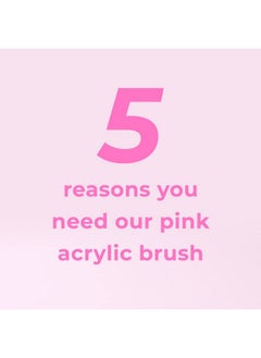 KIARA SKY Pink Crystal Acrylic Nail Brush - Professional Nail Cleaner Tool - Nail Kolinsky Brush For Women - 100% Kolinksy Hand Crafted Nail Tools - Long Lasting Nail Cleaning Brush, (10)  - Image 3