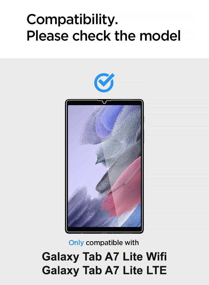 سبايجن واقي الشاشة الزجاجي GLAStR Slim لهاتف سامسونج جالاكسي TAB A7 LITE - Image 2