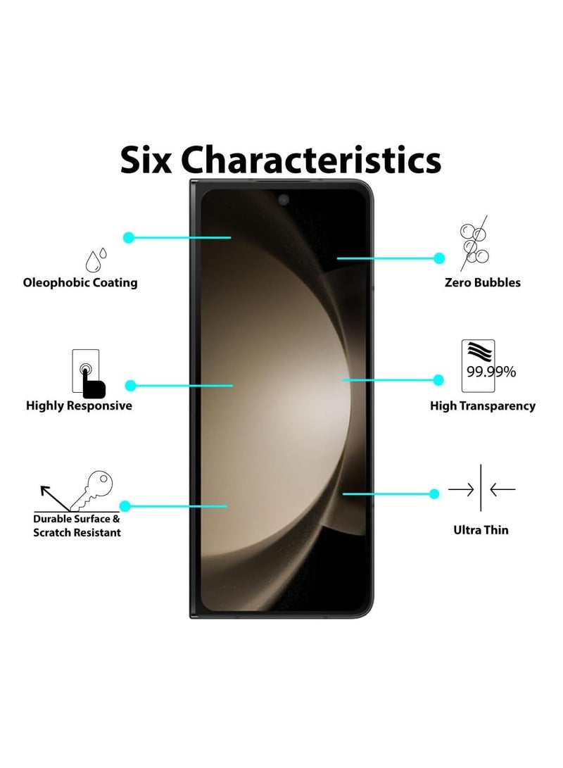 DUSALA 3 In 1 Screen Protector for Galaxy Z FOLD 5 Screen Protector film, Soft HD Clear Anti-Scratch Bubble-Free Full Coverage Screen front & back Protector Film for Galaxy Z FOLD 5 - Image 2