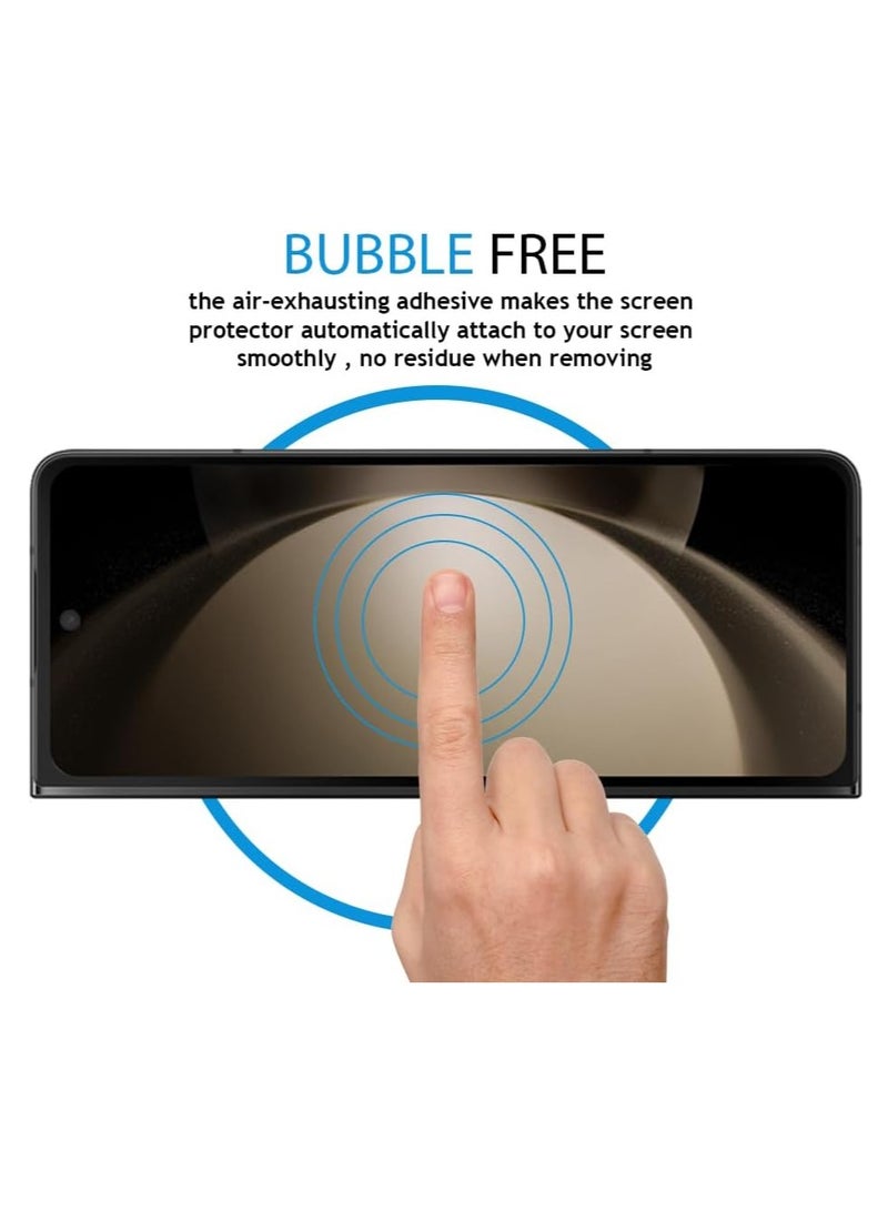DUSALA 3 In 1 Screen Protector for Galaxy Z FOLD 5 Screen Protector film, Soft HD Clear Anti-Scratch Bubble-Free Full Coverage Screen front & back Protector Film for Galaxy Z FOLD 5 - Image 4