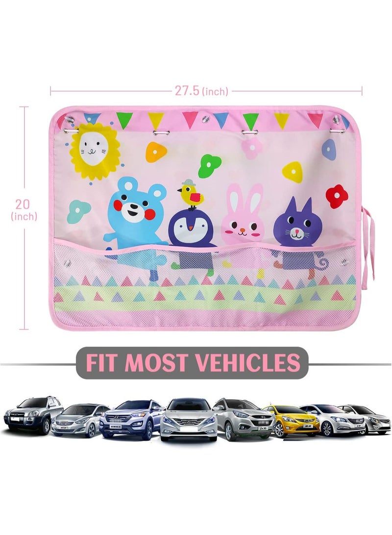AUTOYSUR 2 Pack Car Window Shade for Baby, Magnetic Double Layer Car Sun Shade for Side Windows Full Shade and Half Shade Options Cute Patterns Car Window Curtain for Heat/UV Protection - Image 5