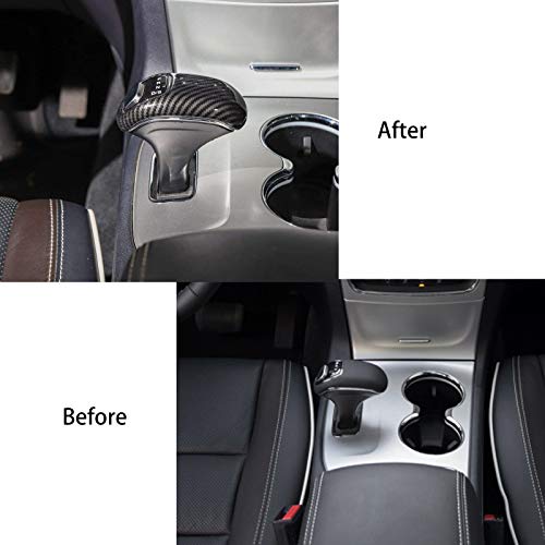 Tocatus Gear Shift Knob Trim Shifter Cap for 2014 2015 Jeep Grand Cherokee, for 2012-2014 Chrysler 300C, ABS Carbon Fiber 1PC - Image 5