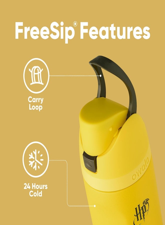 Owala Harry Potter FreeSip Insulated Stainless Steel Water Bottle with Straw, BPA-Free Sports Water Bottle, Great for Travel, 24 oz, Hufflepuff - Image 3