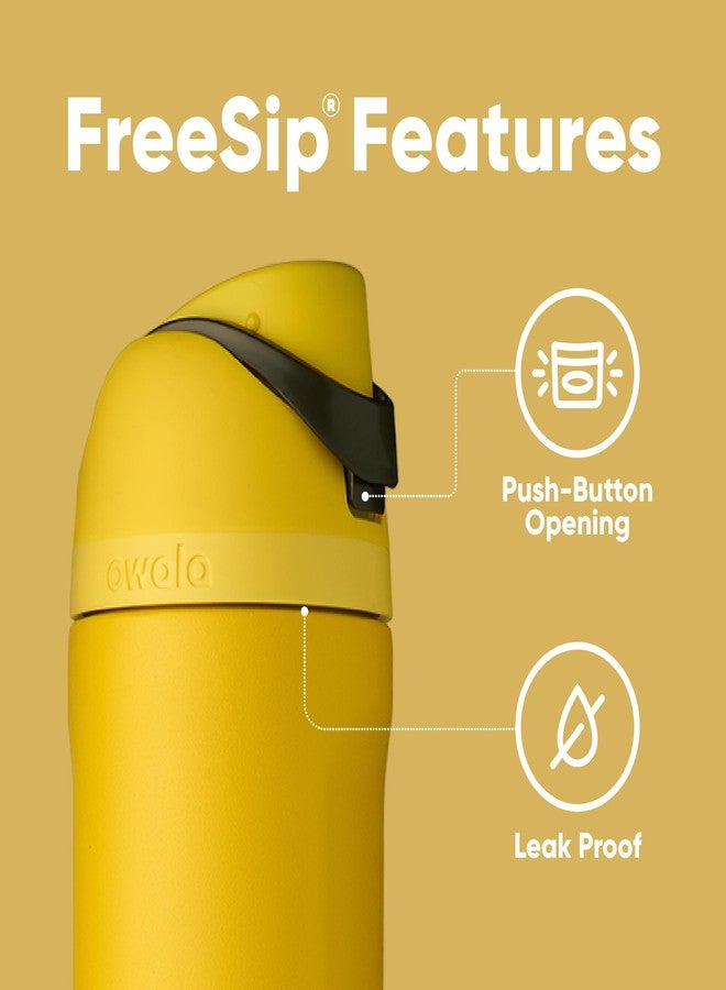 Owala Harry Potter FreeSip Insulated Stainless Steel Water Bottle with Straw, BPA-Free Sports Water Bottle, Great for Travel, 24 oz, Hufflepuff - Image 5