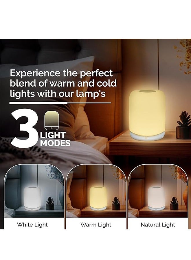 فن كوخ مصباح LED بجانب السرير ، مصباح ليلي يعمل باللمس مع تحكم باللمس قابل للتعديل للسطوع جهاز تحكم عن بعد لغرفة النوم وغرفة الأطفال وغرفة المعيشة - Image 3