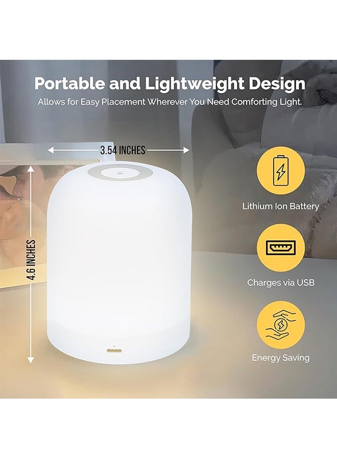 فن كوخ مصباح LED بجانب السرير ، مصباح ليلي يعمل باللمس مع تحكم باللمس قابل للتعديل للسطوع جهاز تحكم عن بعد لغرفة النوم وغرفة الأطفال وغرفة المعيشة - Image 2