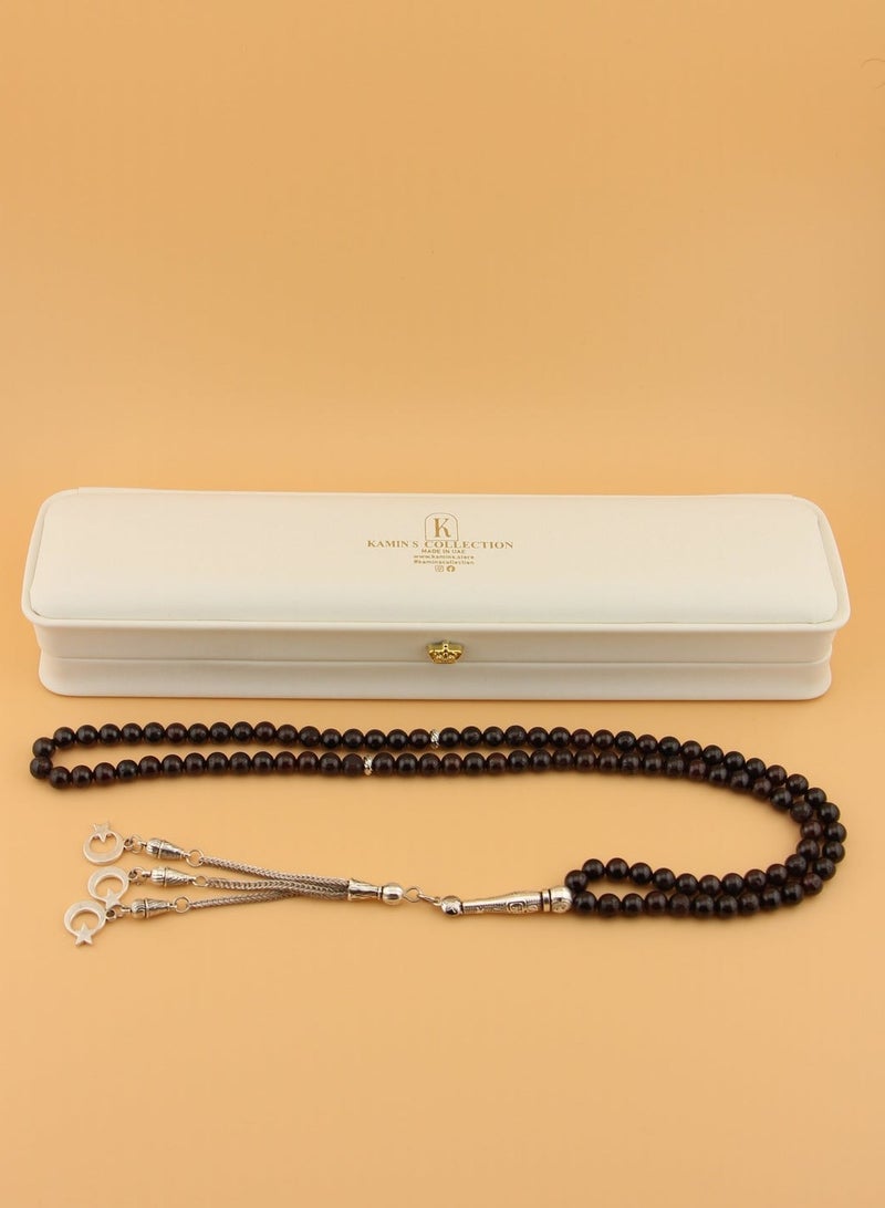 مجموعة كامين مسبحة من حجر العقيق - Image 1