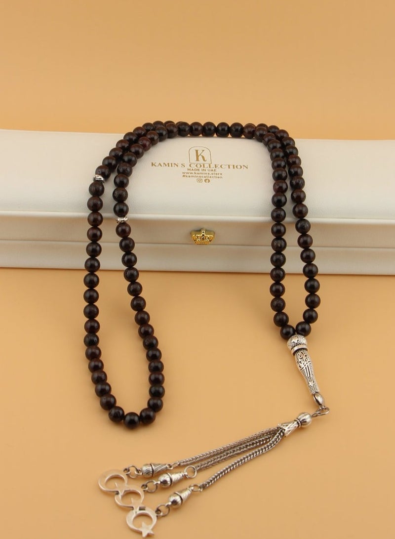 مجموعة كامين مسبحة من حجر العقيق - Image 3