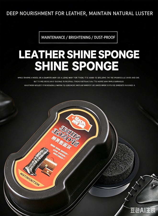 Aoki 2 Pcs Colorless Instant Shine Shoe Sponges,Quick Gloss Shoe Polish Sponge with Natural Wax,Double-Sided Shoe Care Tool for Leather Shoes Boots Bags,Portable Cleaning Sponge for Daily and Travel Use2 Pcs Colorless Instant Shine Shoe Sponges,Quick Gloss Shoe Polish Sponge with Natural Wax,Double-Sided Shoe Care Tool for Leather Shoes Boots Bags,Portable Cleaning Sponge for Daily and Travel Use - Image 2