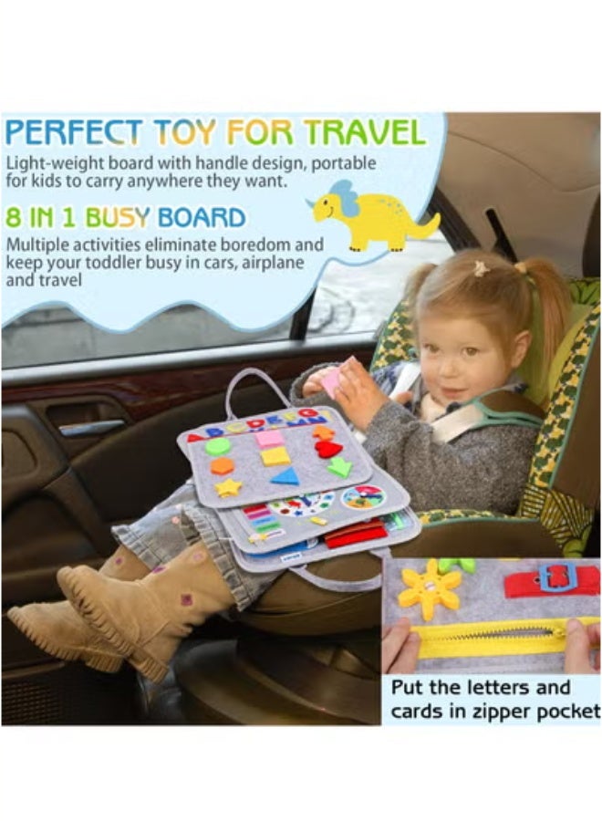 general Busy Board for Toddlers, Busy Book Montessori Toys for 1 2 3 4 Year Old, Sensory Board Learning Activities for Fine Motor Skills, Gifts for Boys Girls, Travel Toys for Airplane Car - Image 4