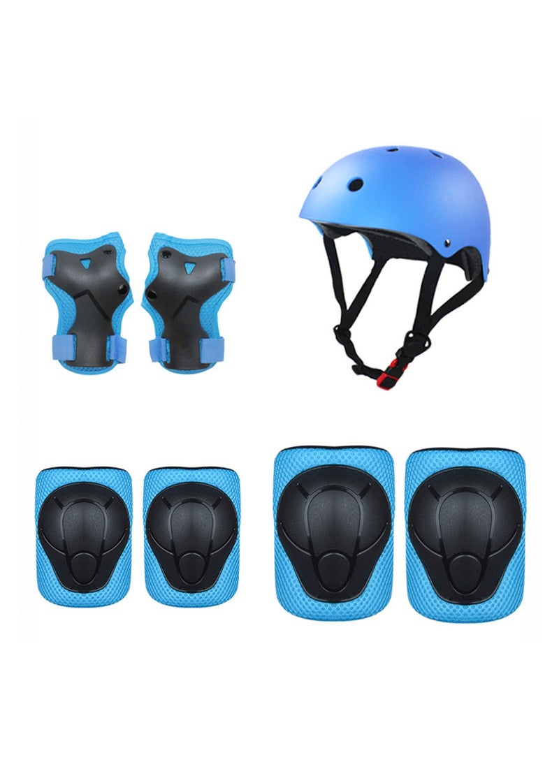 Toddler Helmet 2-4 Years Old Children's Bicycle Helmet Suitable for 2-8 Years Old Girls and Boys Multifunctional Protective Gear Set Children's Roller Skating Protective Gear 7-piece Set (Blue) - Image 1