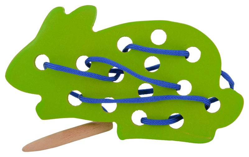 Skillofun H-4K Wooden Sewing Toys - Rabbit, Enhance fine Motor Skills Through Intricate Sewing tasks - Engages Toddlers in Productive, Educational Play - Safe and Non-Toxic Materials - Image 1