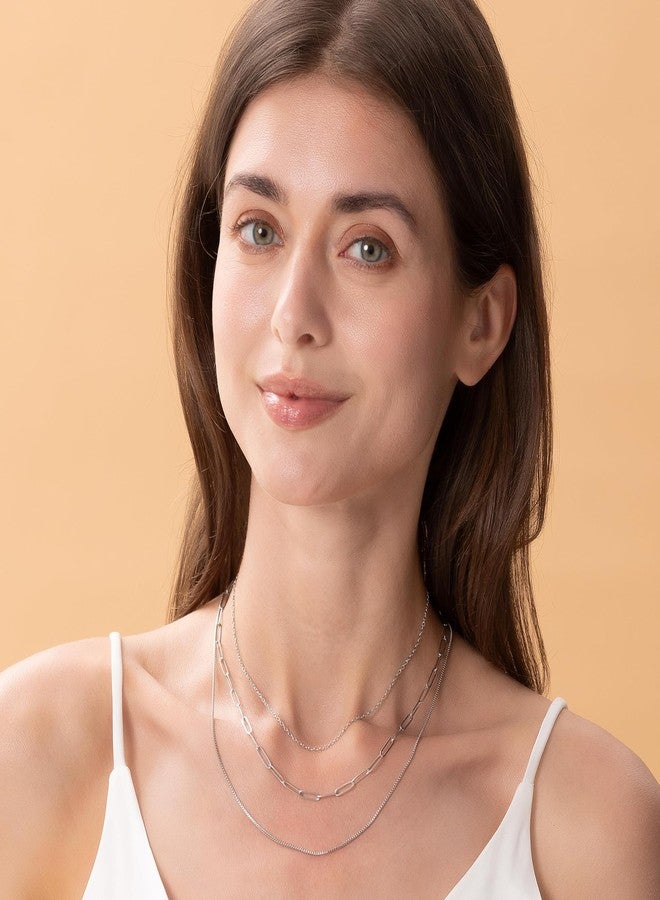 فاما سلسلة عنق من الفولاذ المقاوم للصدأ والفضة عيار 14 قيراطًا من فاما فاشنز، بتصميم صندوق ورقي، مناسبة للنساء والفتيات. - Image 2