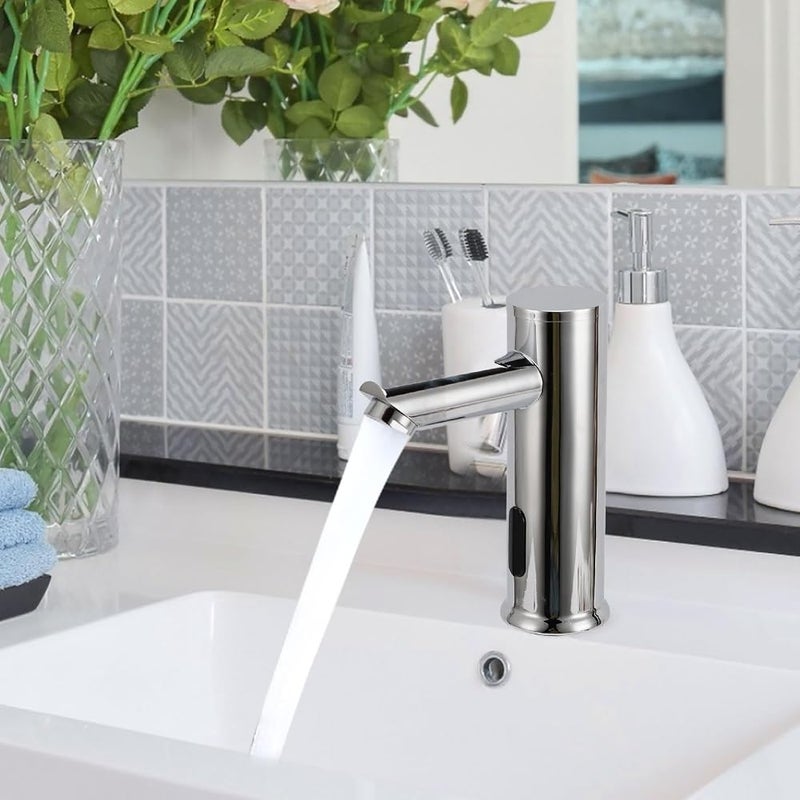 Goshyda Touchless Bathroom Sink Faucet, Battery Operated Infrared Automatic Motion Sensor Faucet with Filter, Motion Activated Faucet for Commercial Space Bathroom Sink - Image 4