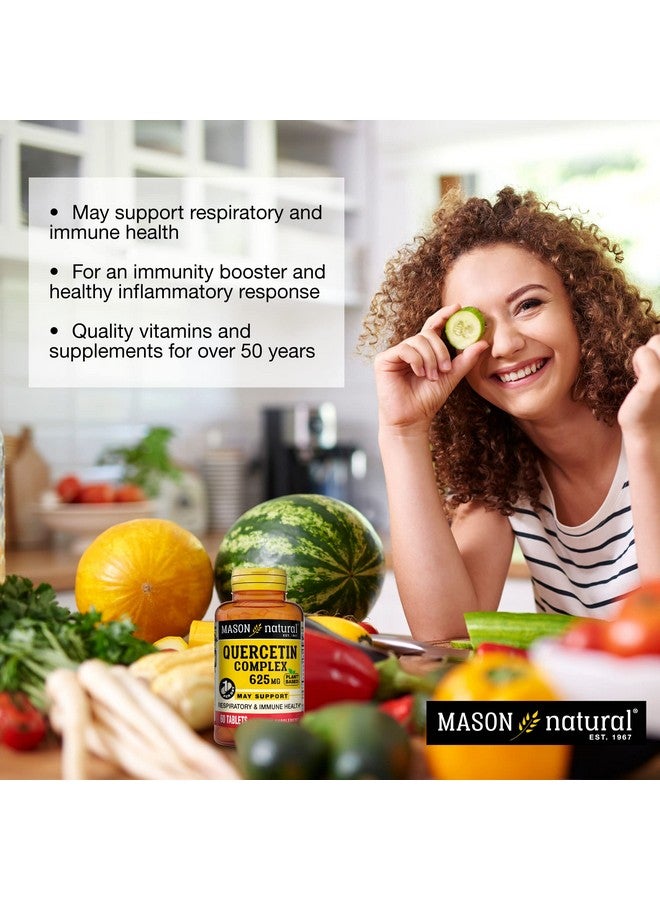 MASON NATURAL Plant Based Quercetin Complex 625 mg - Immunity Booster, Healthy Inflammatory Response, Potent Antioxidant, 60 Tablets - Image 5