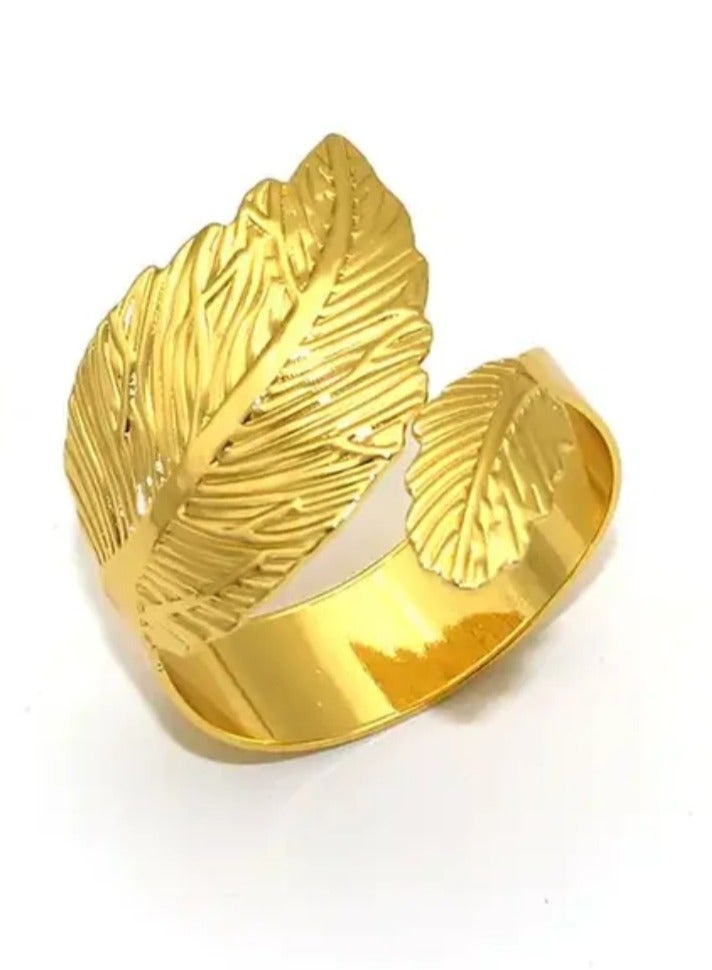 Golden Leaf Napkin Ring Holder  - Image 1