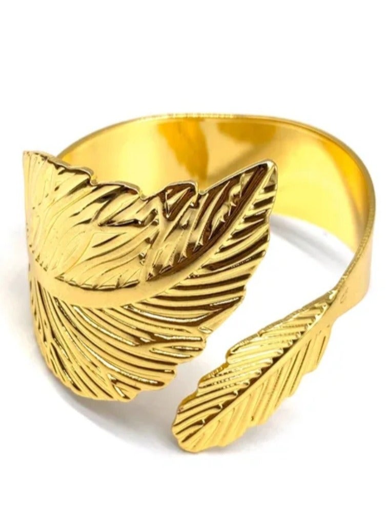 Golden Leaf Napkin Ring Holder  - Image 2