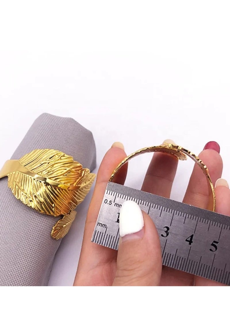 Golden Leaf Napkin Ring Holder  - Image 3