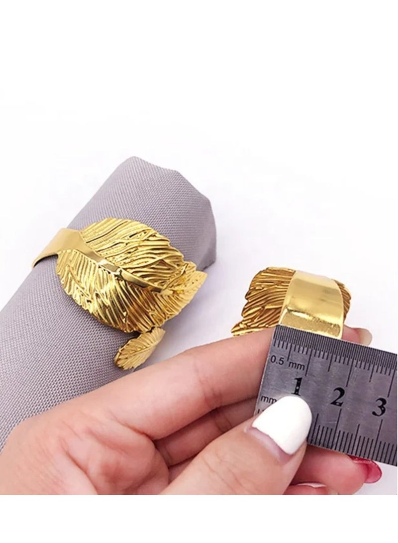 Golden Leaf Napkin Ring Holder  - Image 5