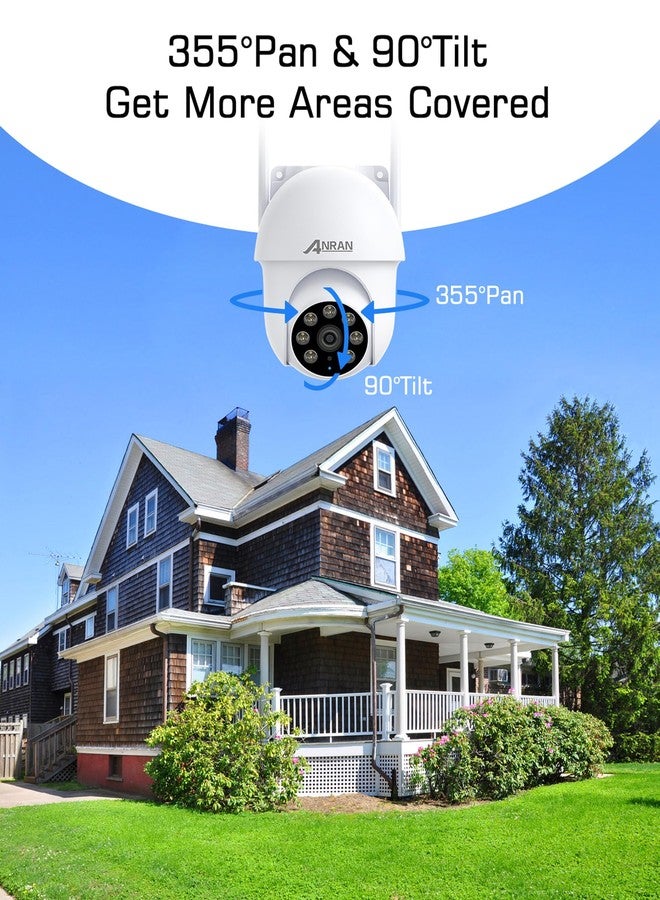 ANRAN 3K/5MP WiFi Security Camera for Home/House Outdoor: 2.4/5GHz Dual-Band, Auto-Tracking, 360° Pan-Tilt, 2-Way Audio, Full Color Night Vision, 24/7 Recording - Image 2