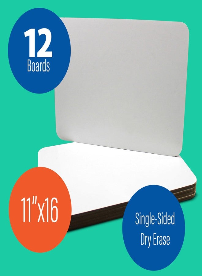 Flipside Products 11" x 16" Large Dry Erase White Boards, Classroom Pack, Single-Sided Lapboard for Class, Reusable for Group Participation - 12 Pack - Image 2