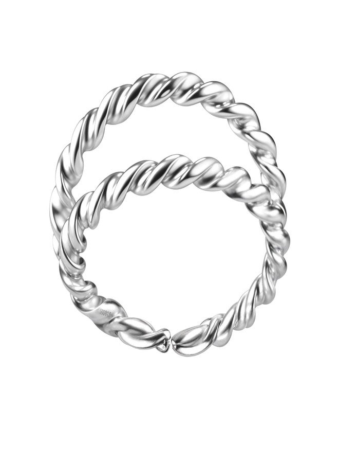 HighSpark 925 Silver Nose Ring for Women | 92.5 Sterling Silver & Stunning Shine | Double Line Textured Classic Style - Image 1