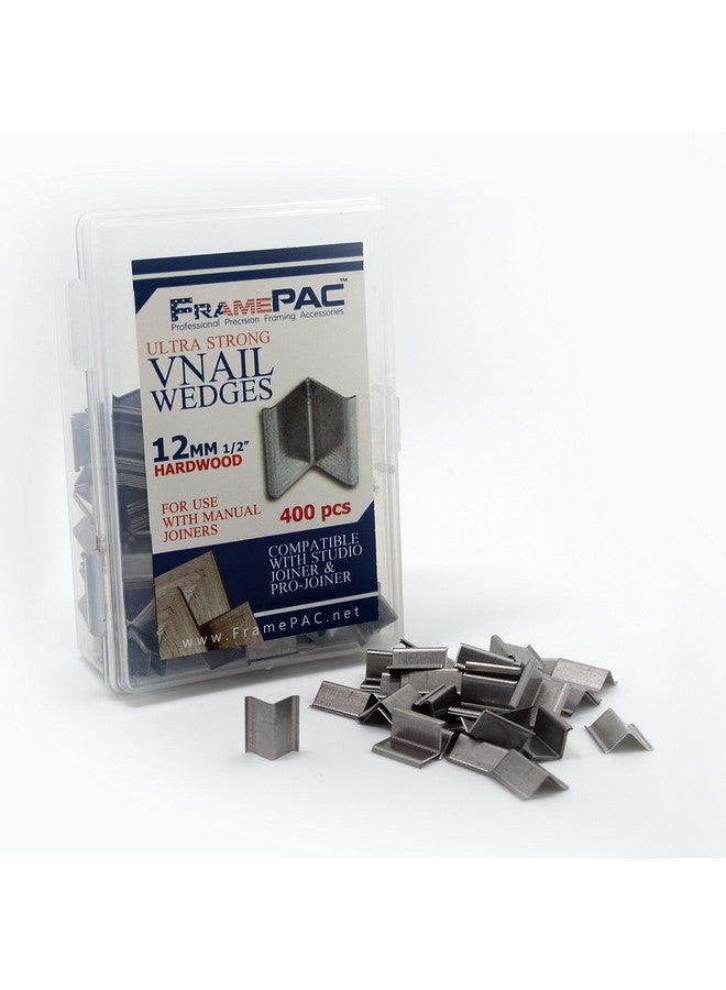 FramePac V Nails For Picture Frames Hardwood 12Mm (1/2 Inch) [400 Vnail Pack Loose] (For Use In Manual V Nailer For Picture Framing Hand V Nailer For Picture Frames Manual Picture Frame Joiner) - Image 1