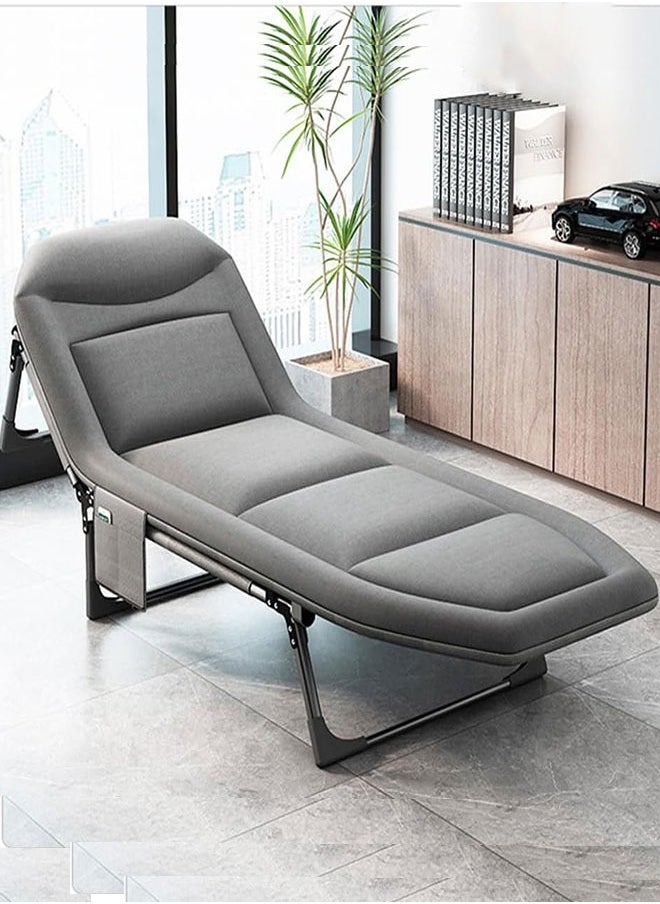 GoldenLike Folding Bed,Portable Foldable Camping Bed with Mattress,Comfortable Recliner Bed Lounger Chair,Adjustable Camping Cot  for Outdoor Beach and Office Nap (200 * 66 * 30cm)  - Image 3