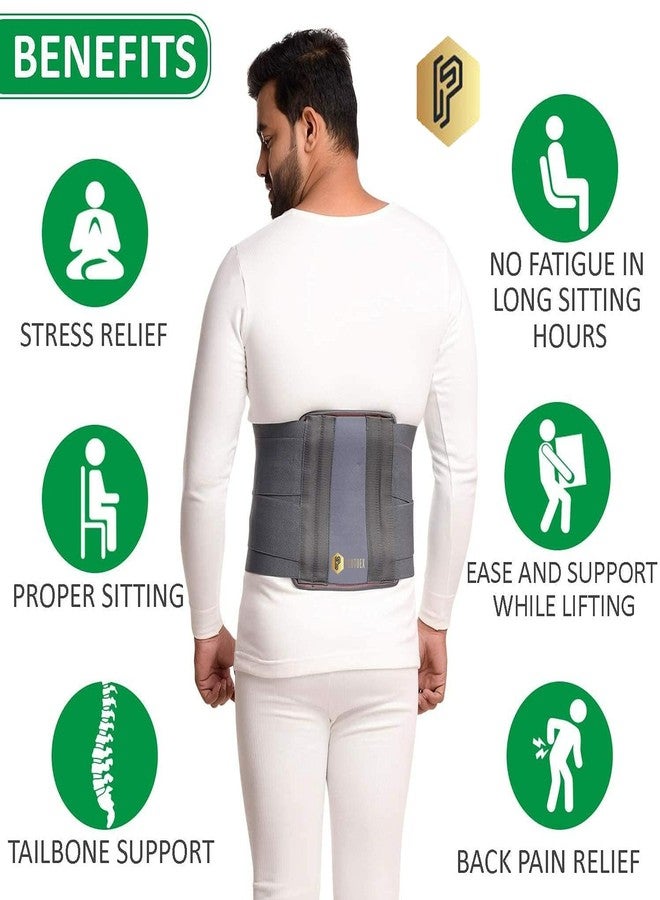 Plutoex "Premium Adjustable Lumbar Support Belt for Effective Back Pain Relief - Unisex Waist Brace with Custom Fit - Lumbar Support for Men and Women - 1 Unit, Free Size" - Image 4