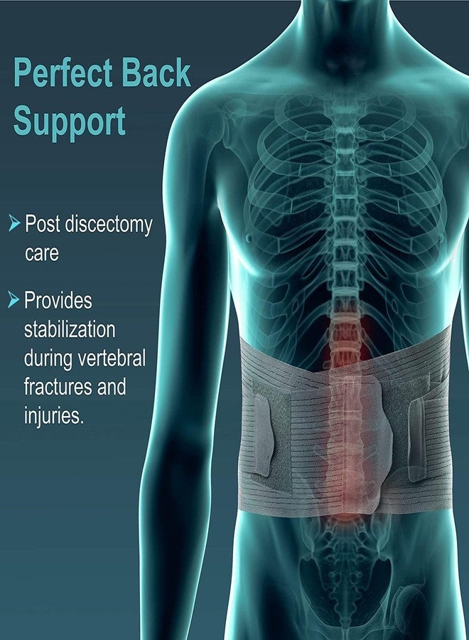Plutoex "Premium Adjustable Lumbar Support Belt for Effective Back Pain Relief - Unisex Waist Brace with Custom Fit - Lumbar Support for Men and Women - 1 Unit, Free Size" - Image 5