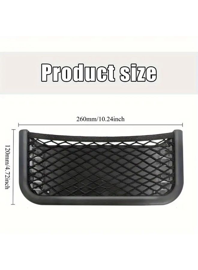 Black Car Mesh Pocket Seat Storage Net 2 Pack Multifunctional Organizer 260x120mm - Image 2