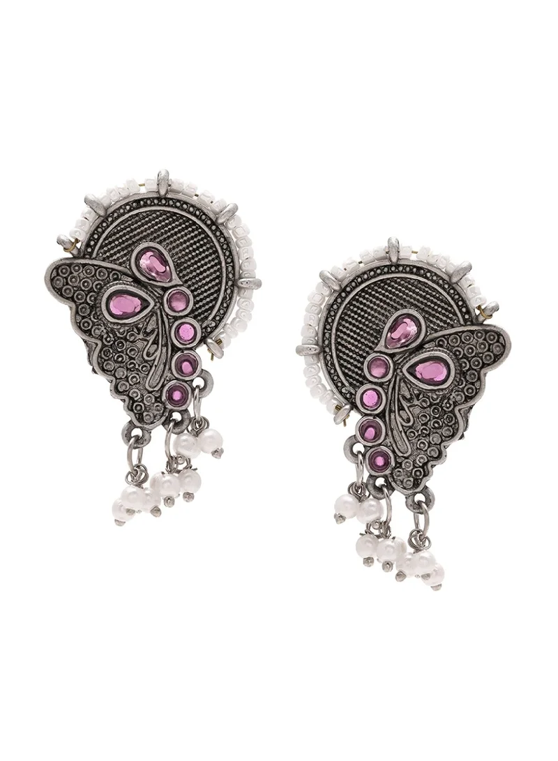 Priyaasi Oxidized Contemporary Drop Earrings